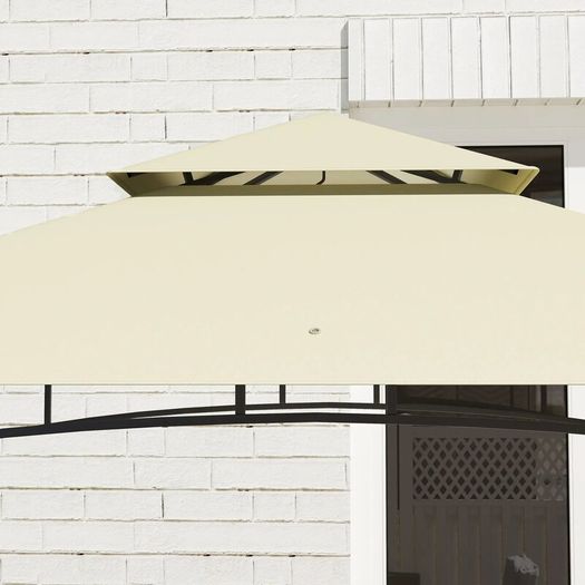 BBQ Gazebo Canopy Shelter With 2 Side Shelves, Storage Baskets