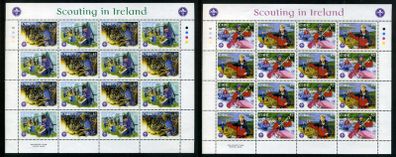 2002 Ireland 75th Anniversary of Irish Scouting Commemorative Stamps Sheetlets Plate 1B1B1B1B Mint Never Hinged (MNH)