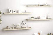 Floating Wall Shelves 4 pcs Oak 120x23.5x3.8 cm MDF