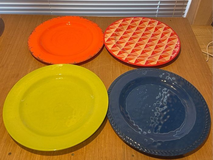 Large Melamine Dinner Plates (4)