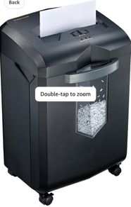 18-Sheet Cross-Cut Heavy Duty Paper Shredder 60-Min Runtime, 23-Litre Pullout Bin, 4 Casters, for Industrial and Business Use, Black