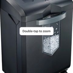 18-Sheet Cross-Cut Heavy Duty Paper Shredder 60-Min Runtime, 23-Litre Pullout Bin, 4 Casters, for Industrial and Business Use, Black