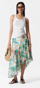 & Other Stories Asymmetric Ruffle Midi Skirt