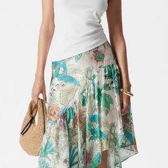 & Other Stories Asymmetric Ruffle Midi Skirt