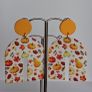 Autumnl Fever Leaf & Pumpkin Motif N Shape Clay Earrings Image 3