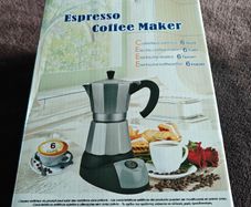 Electric Moka Pot, 6-Cup Espresso Maker, Like New, 200 Filters, Half-Dose Insert
