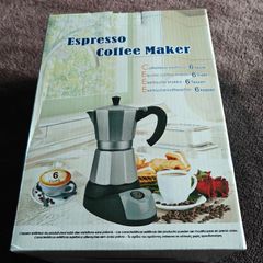 Electric Moka Pot, 6-Cup Espresso Maker, Like New, 200 Filters, Half-Dose Insert