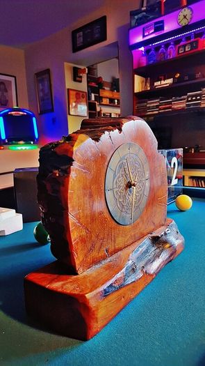 Old Irish bog oak mantle clock