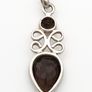 Vintage 925 Sterling Silver & Smoky Quartz Teardrop Scrollwork Pendant Image 5