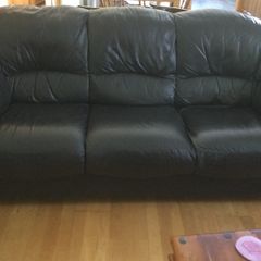3 piece black leather suite