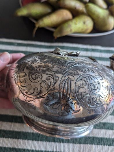 Silverware antique teapot