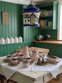 large twin tone Poole pottery set