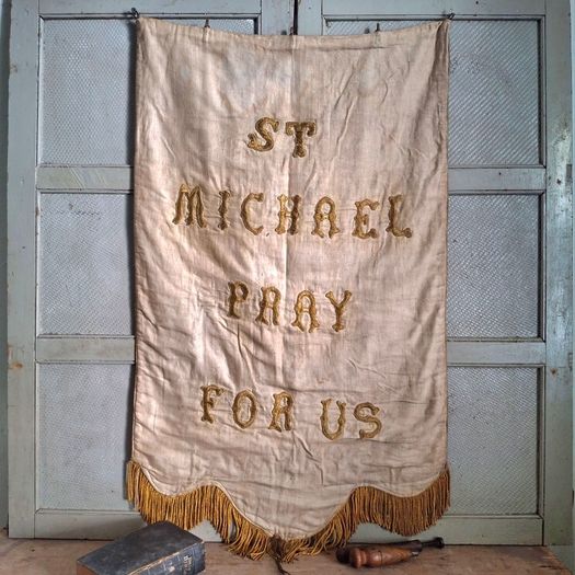 Antique Catholic Procession Banner