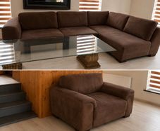 Cost Plus Sofas L-Shaped Corner Sofa & Matching Armchair