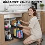 Under Sink Storage 2 Pack, 2 Tier Pull Out Cabinet Organizers for Kitchen, Bathroom Organization Image 3