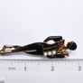 Vintage style lady silhouette brooch - black and gold tone Image 5