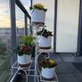 FATIVO Metal Plant Stand Indoor Outdoor Flower Pot Organizer 4 Tier Square Rack Display,L 52.5xW 24.5xH 87cm, White Image 2