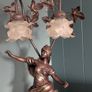 Antique Decorative table lamp flower glass shades Image 6