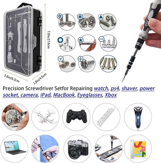 DIY Tool kit Precision Screwdriver Set 127 in 1 Pry Hand Tools for Fixing Computer,Mobile Phone,PC Laptop,Tablet,iPad,Watch, Jewelry, Eyeglasses,PS3,PS4,Xbox Repair Kit (FREE POSTAGE)
