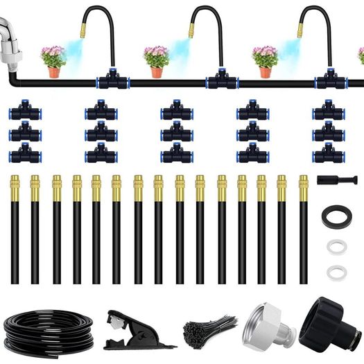 Drip Irrigation Kit Automatic Drip Irrigation System,  Bendable Garden Irrigation System, Garden Watering System Adjustable Bendable Nozzle Copper Sprayer System For Garden