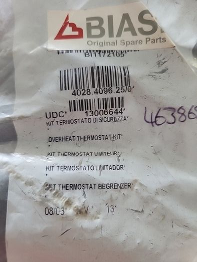 Biasi overheat thermostat kit x 2