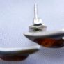 Vintage Sterling Silver 925 Baltic Amber 2 Stone Studs Earrings 2,12g Image 9