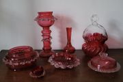 Victorian collection of cranberry glass