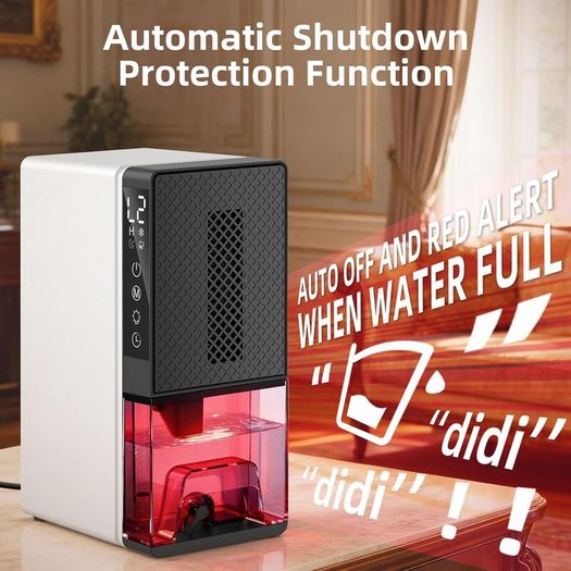 Dehumidifier for Bedroom, 2300ml Small Dehumidifiers with Auto Shut Off, 24H Timer, Auto Defrost & 7 Colour Light, Portable Dehumidifier for Bathroom, Wardrobe and Basement