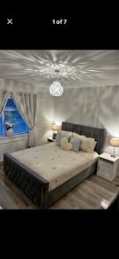 king size grey bed