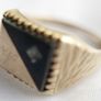 Mens Ring Signet Genuine Solid 9Ct Yellow Gold Onyx 3,3g size S1/2 Image 5