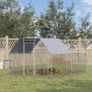 Chicken Run with Roof, Walk-In Chicken Coop Outdoor for 10-12 Chickens, Hen House Duck Pen, 2.8 x 3.8 x 2 m Image 3