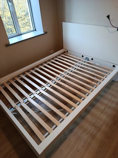 IKEA Malm double bed frame with slatted base