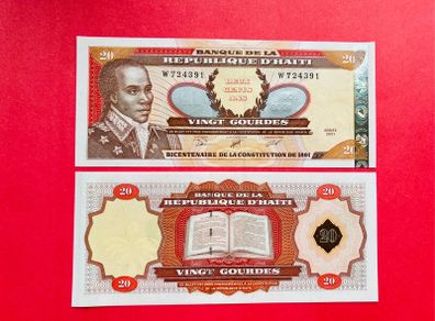 Haiti  20   Gourdes  2001    Pick  271a . ( Uncirculated )