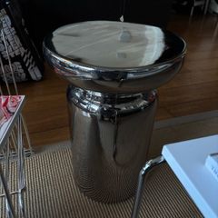 Mid Century Polished Chrome Mushroom Side Table