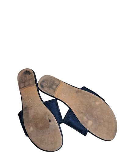Dior Monochromatic Navy 'DWAY' Slides/Sandals