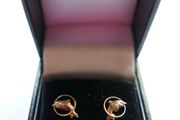 Vintage 9K Yellow Gold 375 Dolphin Pierced Earrings 0.5 grams