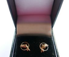 Vintage 9K Yellow Gold 375 Dolphin Pierced Earrings 0.5 grams