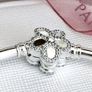 Pandora Pave Bezel Flower Bangle Silver Size 20cm Brand New Image 3