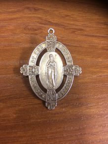 Rare Sterling Silver Lourdes Medal