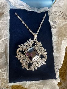 Newbridge Amethyst Crystal Leaf Pendant