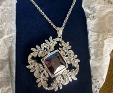 Newbridge Amethyst Crystal Leaf Pendant