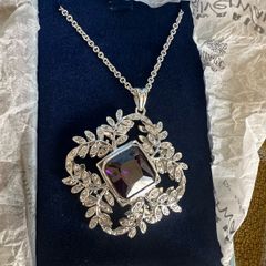 Newbridge Amethyst Crystal Leaf Pendant