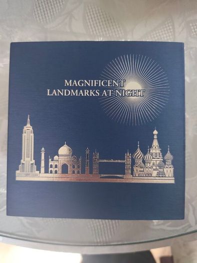 Magnificent Landmarks Empire State Building glow in dark Silver 2oz coin box+coa