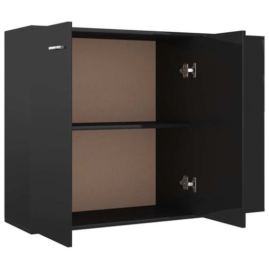 Sideboard High Gloss Black 105x30x75 cm Chipboard