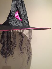 Halloween Witches Hat with Hair