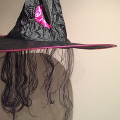 Halloween Witches Hat with Hair