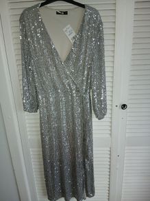 Silver sequin dress BNWT