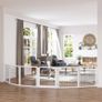 Wooden Pet Gate, Freestanding Dog Safety Barrier, w/ 2 Support Feet, White Image 2