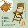 Folding Bistro Set for 2  Acacia Wood with Storage Shelves & 2 Chairs Image 2
