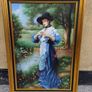 Large Vintage Canvas Painting Image 2